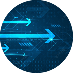 Abstract digital arrows indicating speed and reliability